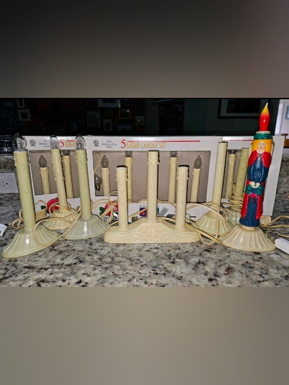 Vintage Electric Candle Christmas Window Plastic Wax Drip Candolier Lot of 10